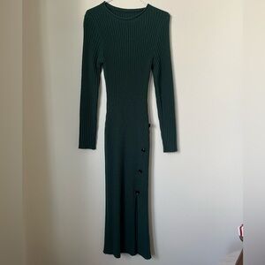 SHEIN Dark Green gorpcore casual Long Sleeve Knit Dress size S